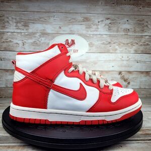 Nike Dunk High Youth Size 4.5Y (GS) University Red White Athletic Shoes